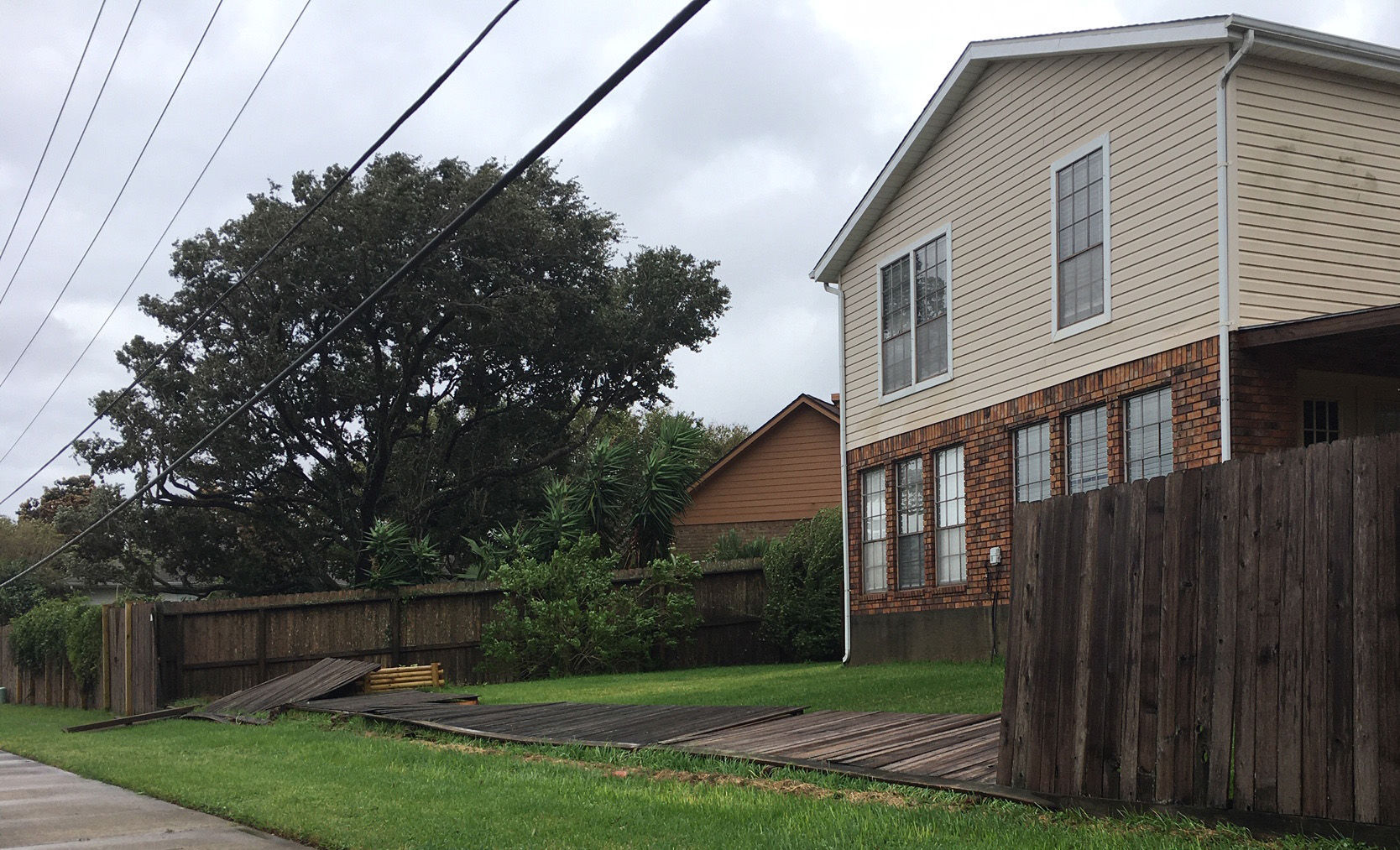 Hurricane Delta downed fence